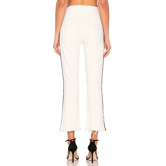 MOTHER Insider Crop Step Fray Striped Jeans - Picture 2 of 7